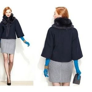 Tahari Jacket Faux Fur Collar